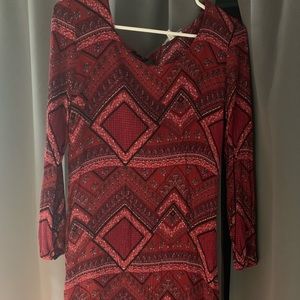 Red boho dress